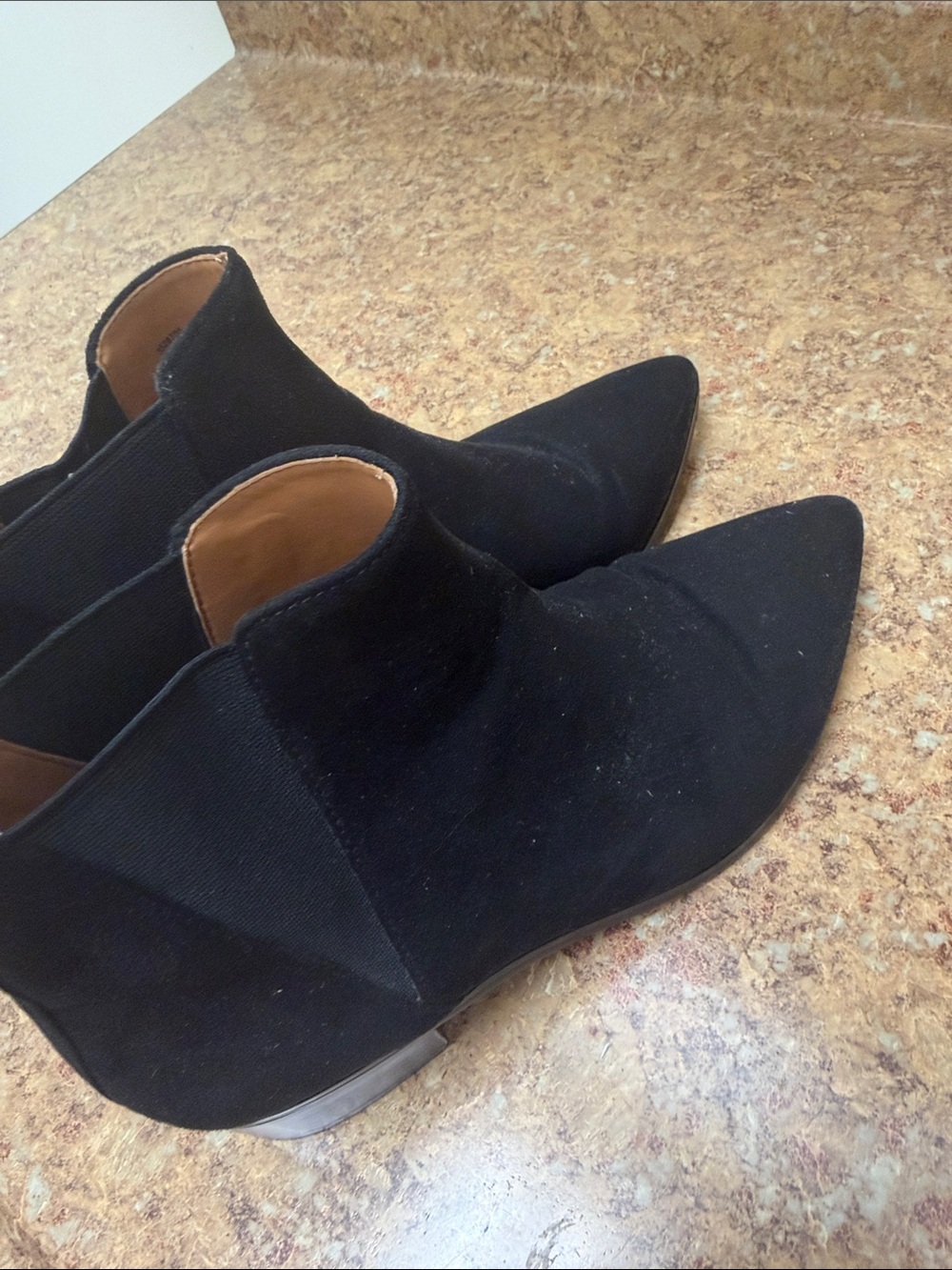 J. Crew Black Suede Pointed Ankle Booties